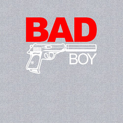 Свитшот хлопковый мужской Bad boy - with gun, цвет: меланж — фото 2