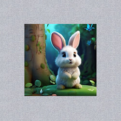 Свитшот хлопковый мужской Зайчик на поляне, цвет: меланж — фото 2