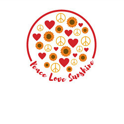 Свитшот хлопковый мужской Мир любовь солнце, цвет: белый — фото 2