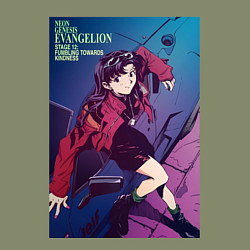 Свитшот хлопковый мужской Евангелион Мисато Кацураги, цвет: авокадо — фото 2