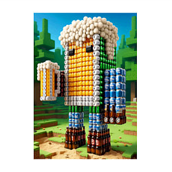 Свитшот хлопковый мужской Beer dude - Minecraft ai art, цвет: белый — фото 2