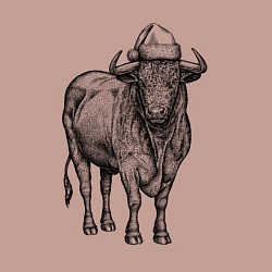 Свитшот хлопковый мужской Новогодний бык, цвет: пыльно-розовый — фото 2