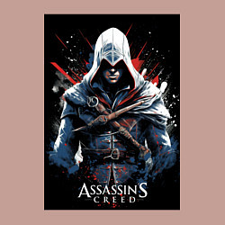 Свитшот хлопковый мужской Assassins creed огненный фон, цвет: пыльно-розовый — фото 2