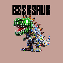 Свитшот хлопковый мужской Beersaur - meme ai art, цвет: пыльно-розовый — фото 2