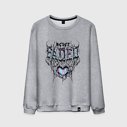 Свитшот хлопковый мужской Сердце никогда не увядает, цвет: меланж