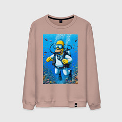 Мужской свитшот Homer diving - ai art