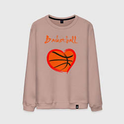 Свитшот хлопковый мужской Basket love, цвет: пыльно-розовый