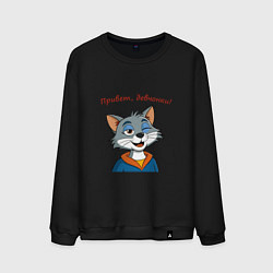 Мужской свитшот Кот подмигивает девчонкам