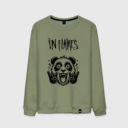 Свитшот хлопковый мужской In Flames - rock panda, цвет: авокадо