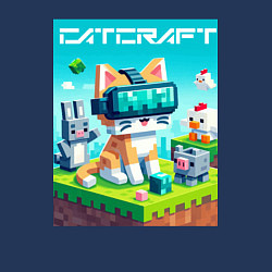 Свитшот хлопковый мужской Catcraft - collaboration ai art, цвет: тёмно-синий — фото 2