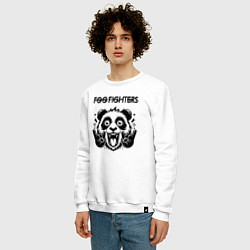 Свитшот хлопковый мужской Foo Fighters - rock panda, цвет: белый — фото 2