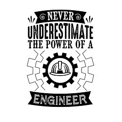 Свитшот хлопковый мужской Never underestimate the power of a engineer, цвет: белый — фото 2