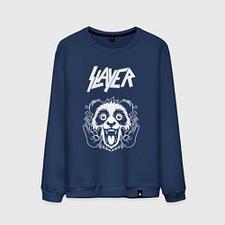 Свитшот хлопковый мужской Slayer rock panda, цвет: тёмно-синий