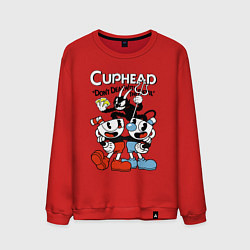 Свитшот хлопковый мужской Cuphead - devil, цвет: красный