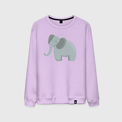 Свитшот хлопковый мужской Улыбка слона, цвет: лаванда