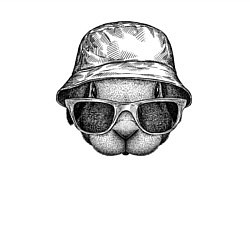 Свитшот хлопковый мужской Зайка в панаме и очках, цвет: белый — фото 2