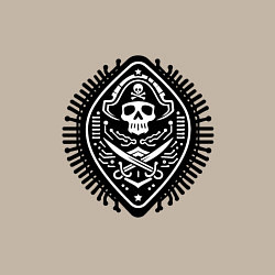 Свитшот хлопковый мужской Черная метка пирата, цвет: миндальный — фото 2