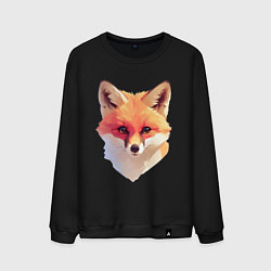Свитшот хлопковый мужской Foxs head, цвет: черный