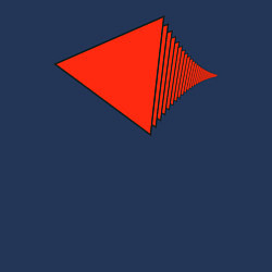 Свитшот хлопковый мужской Красные треугольники в перспективе, цвет: тёмно-синий — фото 2