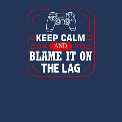 Свитшот хлопковый мужской Keep calm and blame it on the lag, цвет: тёмно-синий — фото 2