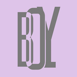 Свитшот хлопковый мужской Слово из больших букв - boy, цвет: лаванда — фото 2