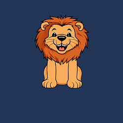 Свитшот хлопковый мужской Весёлый лев, цвет: тёмно-синий — фото 2