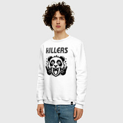 Свитшот хлопковый мужской The Killers - rock panda, цвет: белый — фото 2