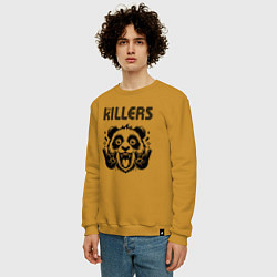 Свитшот хлопковый мужской The Killers - rock panda, цвет: горчичный — фото 2