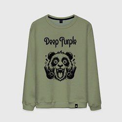 Свитшот хлопковый мужской Deep Purple - rock panda, цвет: авокадо
