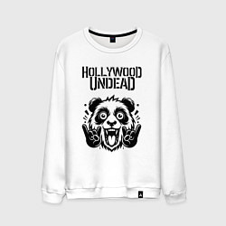 Свитшот хлопковый мужской Hollywood Undead - rock panda, цвет: белый