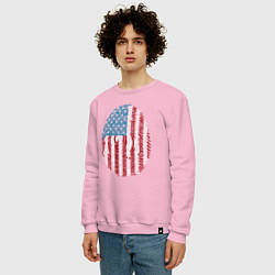 Свитшот хлопковый мужской Отпечаток США, цвет: светло-розовый — фото 2