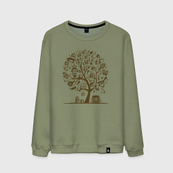 Свитшот хлопковый мужской Russian tree, цвет: авокадо