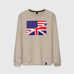 Свитшот хлопковый мужской США и Великобритания, цвет: миндальный
