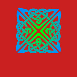 Свитшот хлопковый мужской Квадратный голубой кельтский узор, цвет: красный — фото 2