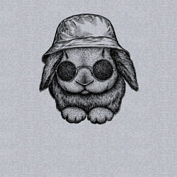 Свитшот хлопковый мужской Зайчишка в панаме, цвет: меланж — фото 2