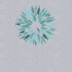 Свитшот хлопковый мужской Рыбный круг, цвет: меланж — фото 2