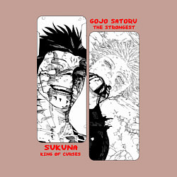 Свитшот хлопковый мужской Сукуна и Годжо - Магическая битва, цвет: пыльно-розовый — фото 2