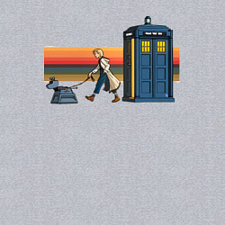 Свитшот хлопковый мужской Телефонная будка Доктор Кто, цвет: меланж — фото 2