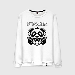 Свитшот хлопковый мужской Crystal Castles - rock panda, цвет: белый