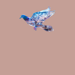 Свитшот хлопковый мужской Летящий голубь и ночной город с двойной экспозицие, цвет: пыльно-розовый — фото 2