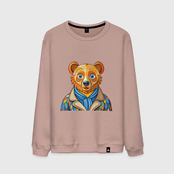 Мужской свитшот Медведь в стиле Ван Гога
