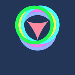 Свитшот хлопковый мужской Кольца окружностей с треугольником, цвет: тёмно-синий — фото 2