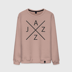 Свитшот хлопковый мужской Джаз стиль, цвет: пыльно-розовый