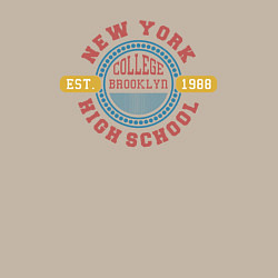 Свитшот хлопковый мужской New York high school, цвет: миндальный — фото 2