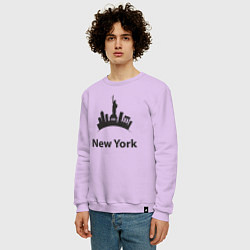 Свитшот хлопковый мужской New York mood, цвет: лаванда — фото 2