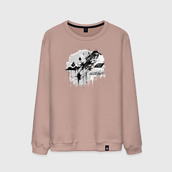 Свитшот хлопковый мужской Велоглюк, цвет: пыльно-розовый