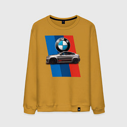 Свитшот хлопковый мужской Кроссовер BMW X6 M, цвет: горчичный