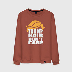 Свитшот хлопковый мужской Trump hair dont care, цвет: кирпичный