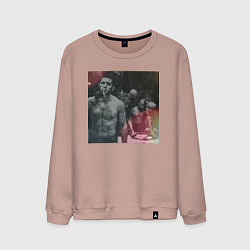 Свитшот хлопковый мужской Ислам Махачев, цвет: пыльно-розовый