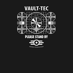 Свитшот хлопковый мужской Fallout заставка белая vaul-tec, цвет: черный — фото 2
